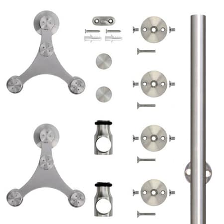 Designer Collection Stainless Steel 78" Triangle Strap Strap Sliding Door Hardware NT.1400.07WG.SS